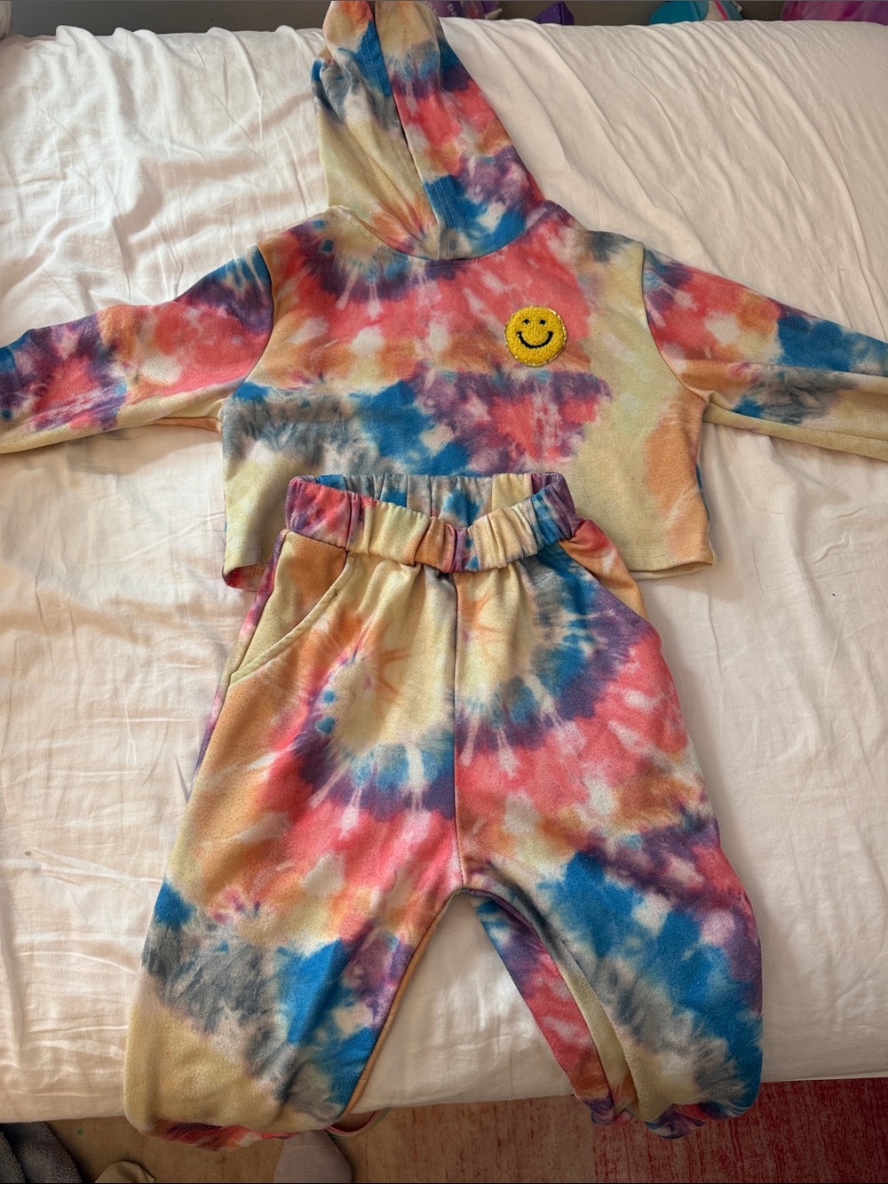 Lola + The Boys Tie-Dye Hoodie & Jogger Set - Pink, Blue, Yellow, Purple